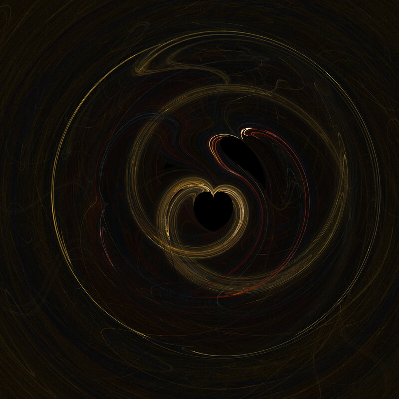abstract golden swirl with heart