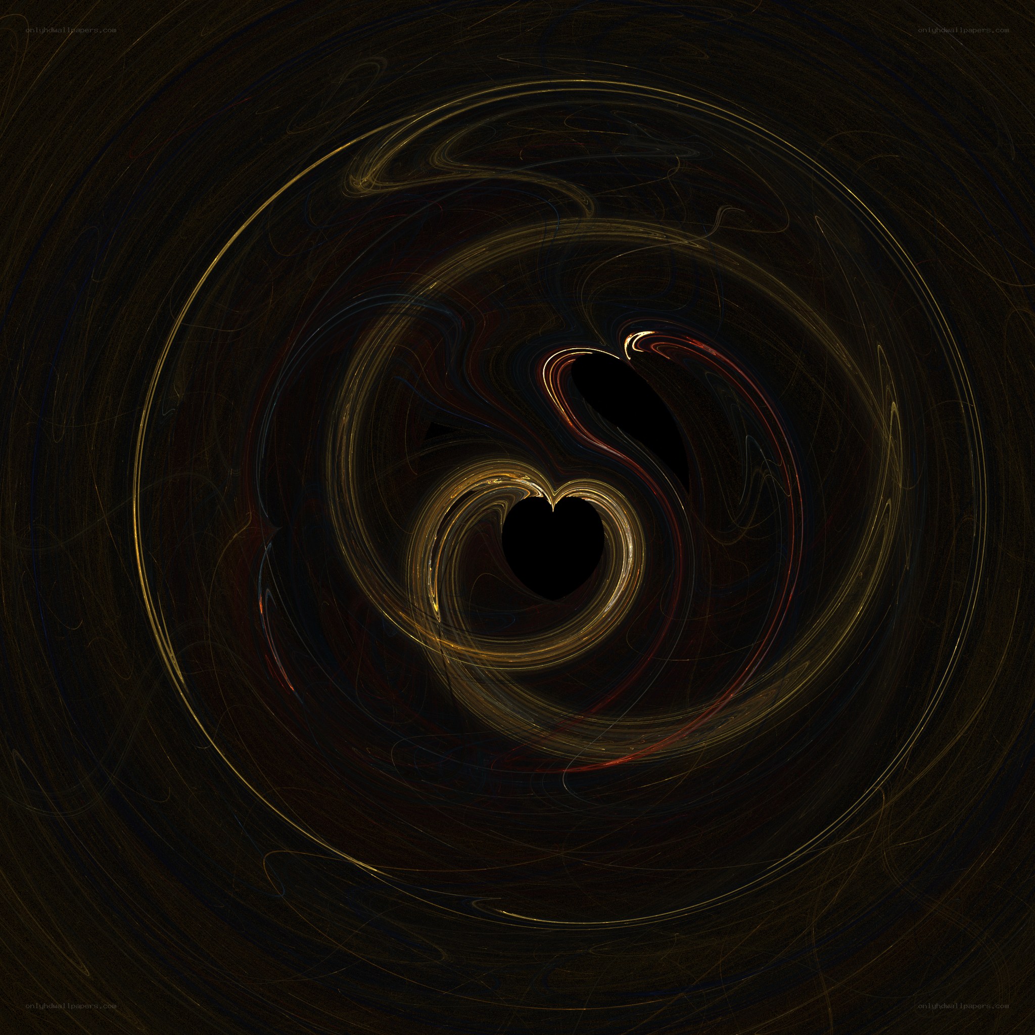 abstract golden swirl with heart