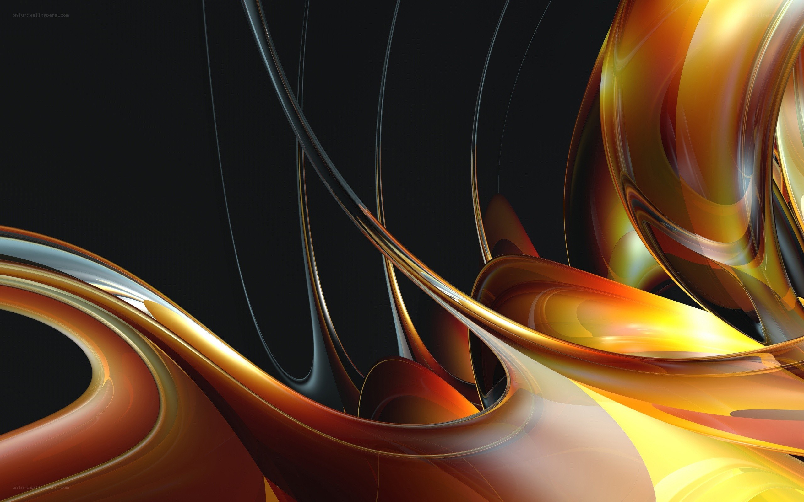 Abstract golden swirls
