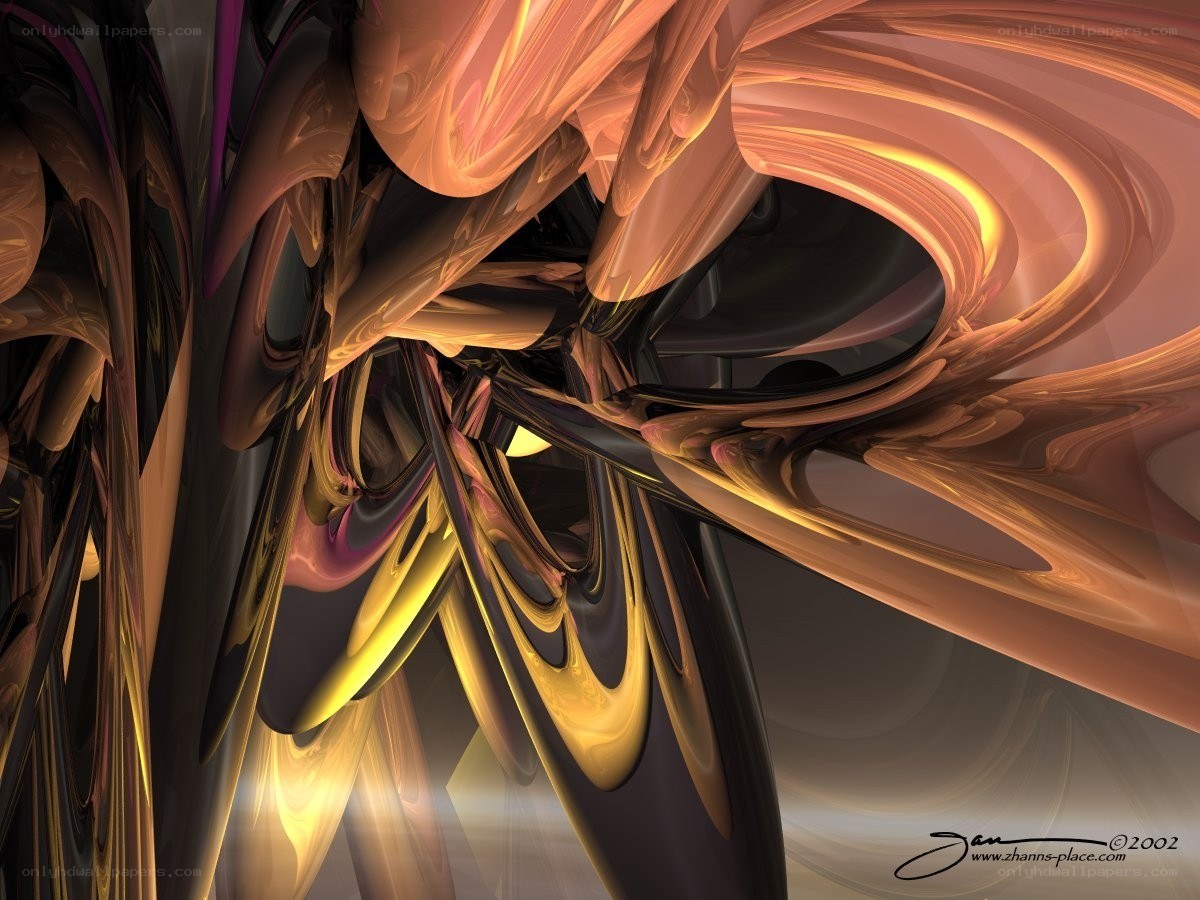 Abstract golden swirls