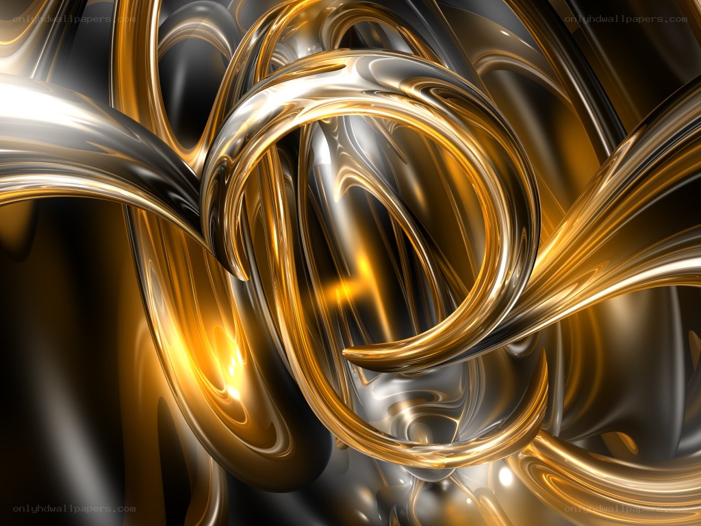 Abstract golden swirls