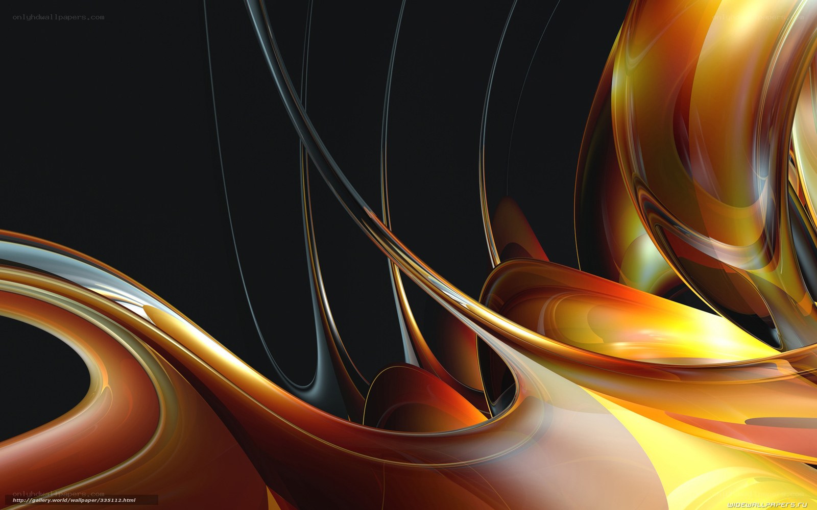 Abstract golden swirls