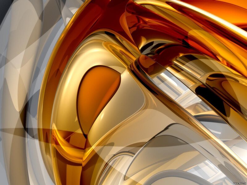 Abstract Golden Swirls — Gold, Dynamic, Digital Art, Orange