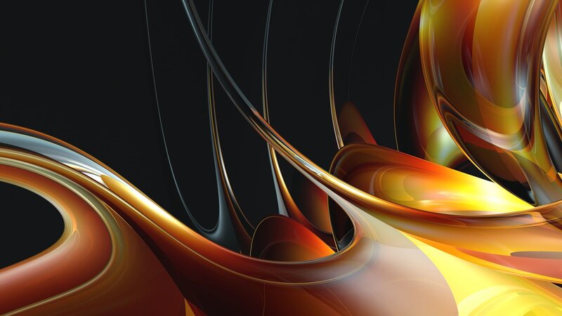 Abstract golden swirls on black