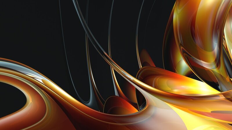 Abstract golden swirls on black