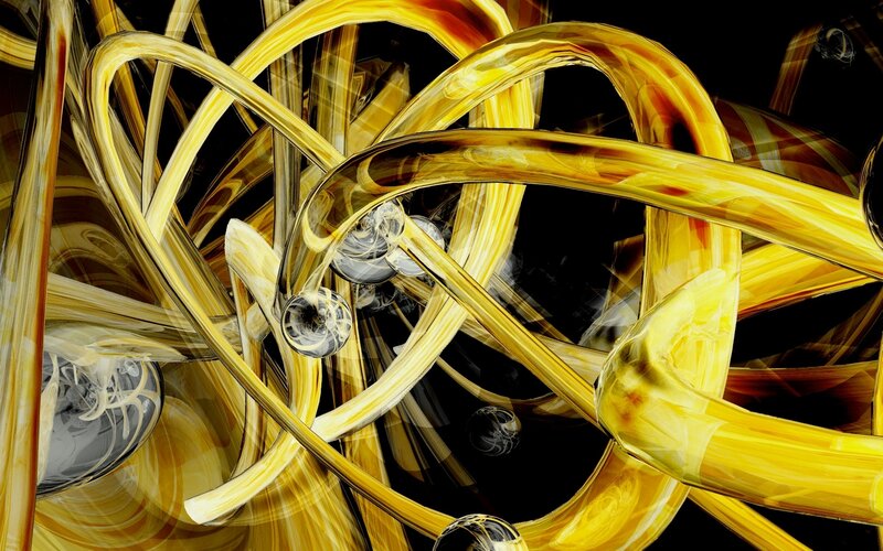 Abstract golden swirls