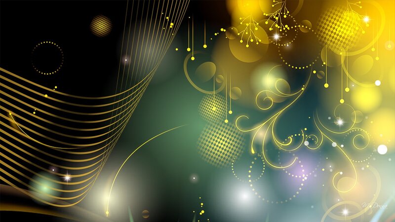 Abstract Golden Swirls — Yellow