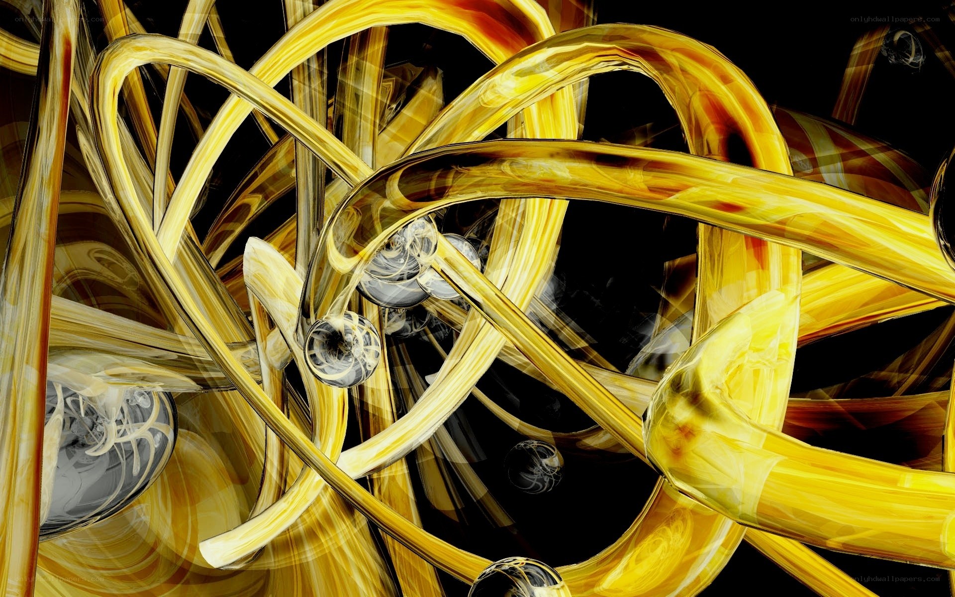 Abstract golden swirls