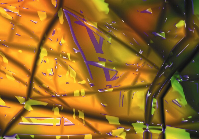 Abstract golden texture with purple accents