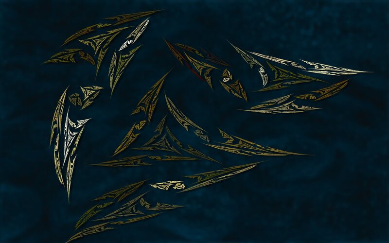 abstract golden tribal patterns