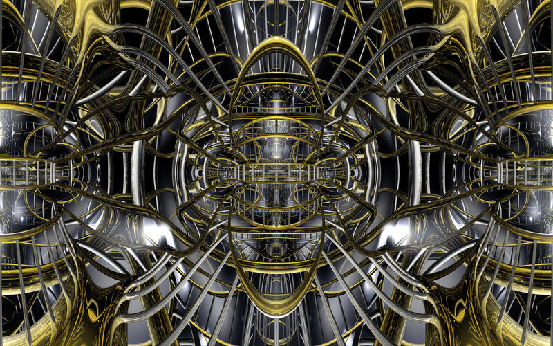 abstract golden tunnel structure