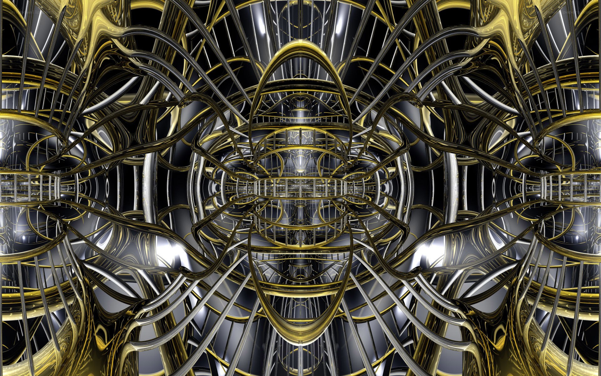 abstract golden tunnel structure