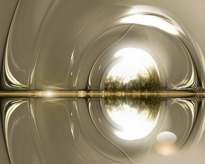 Abstract golden tunnel with reflection