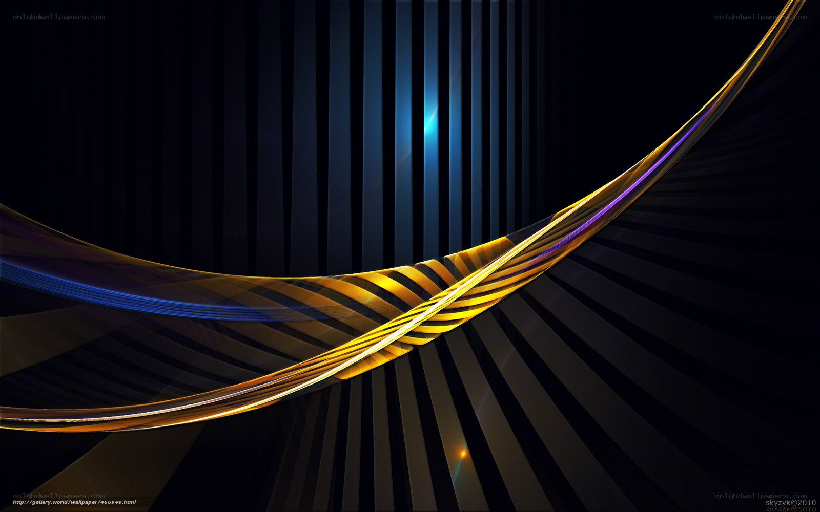 Abstract golden wave design