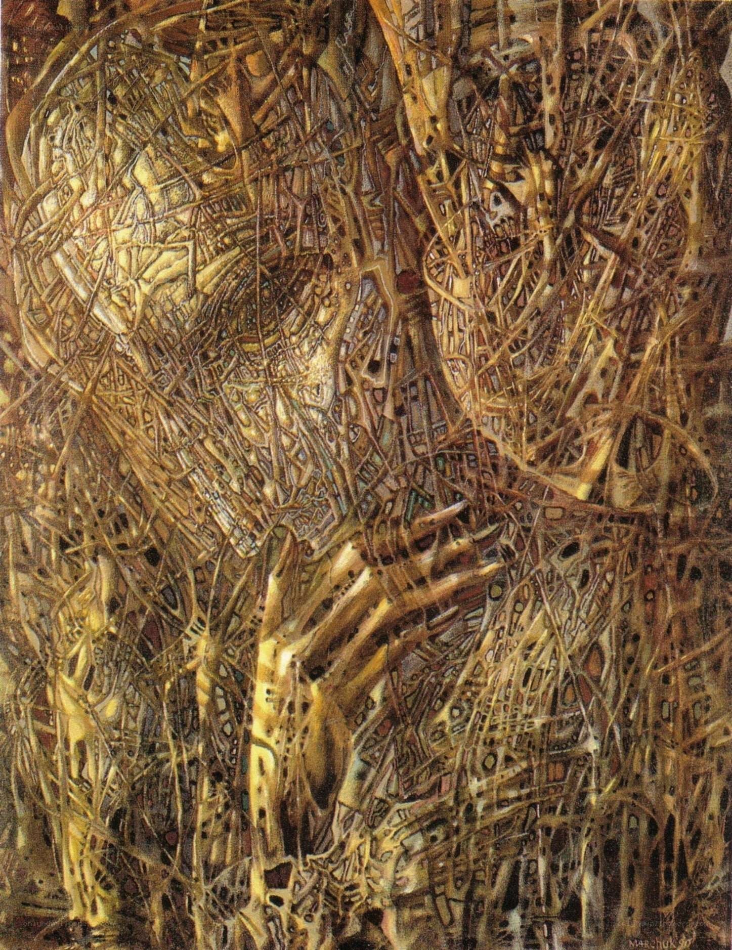 Abstract golden web artwork