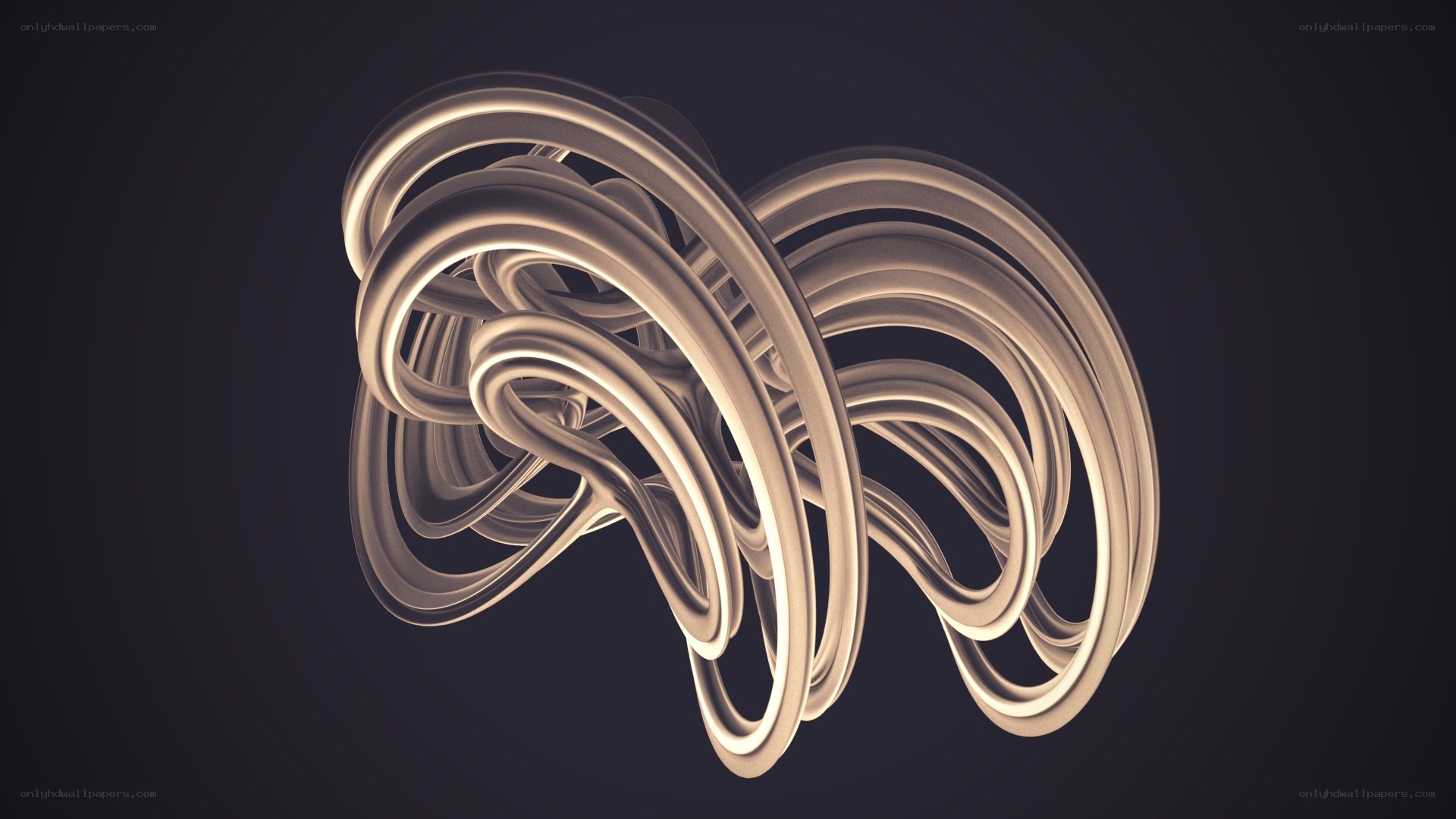 abstract golden wire sculpture