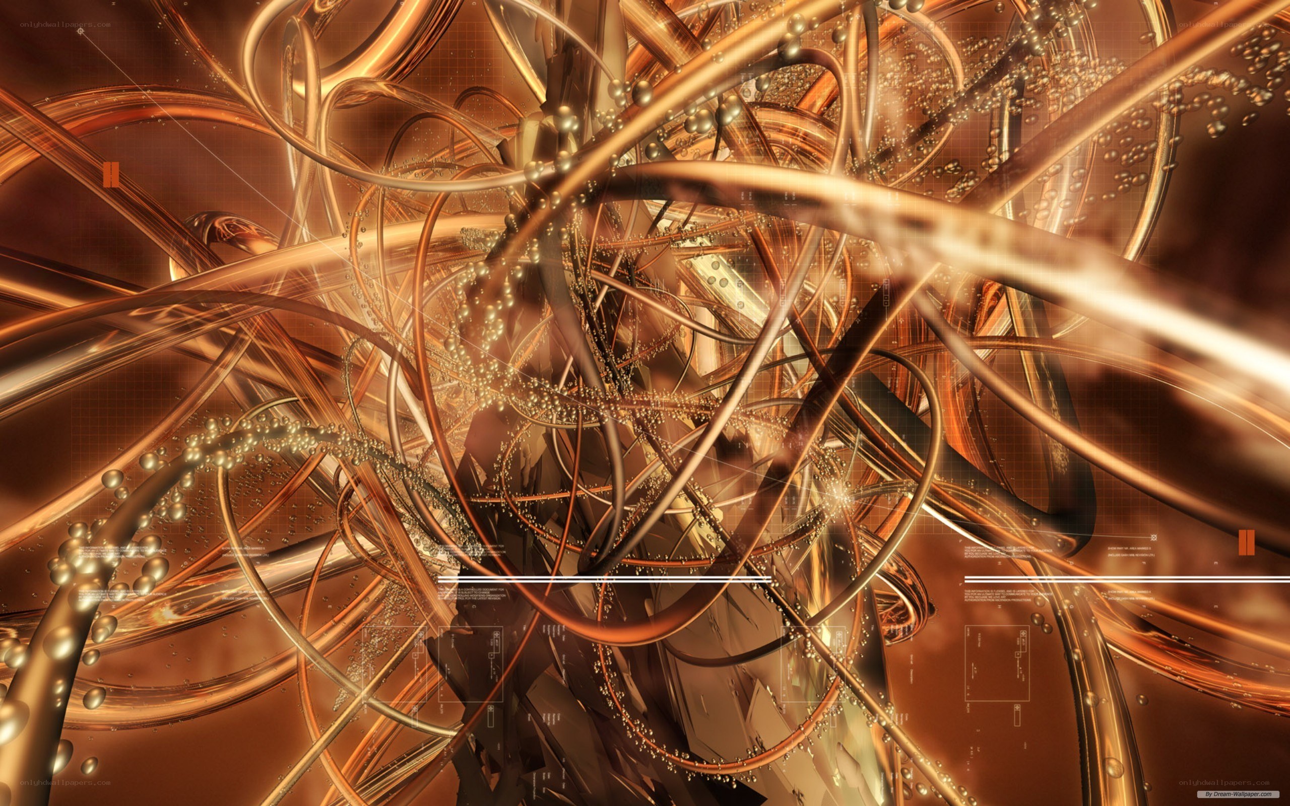Abstract golden wire sculpture