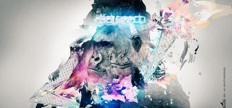 abstract gorilla art collage