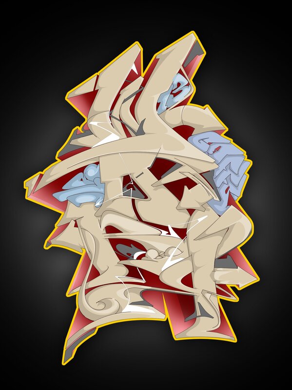 Abstract Graffiti Art — Beige