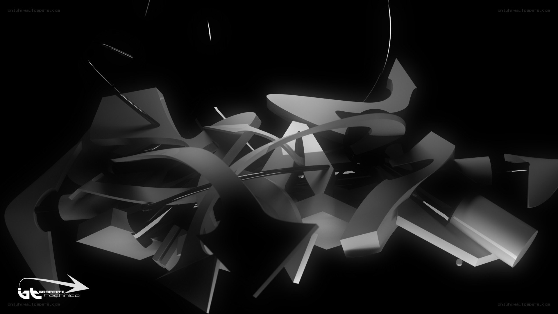 abstract graffiti art in grayscale