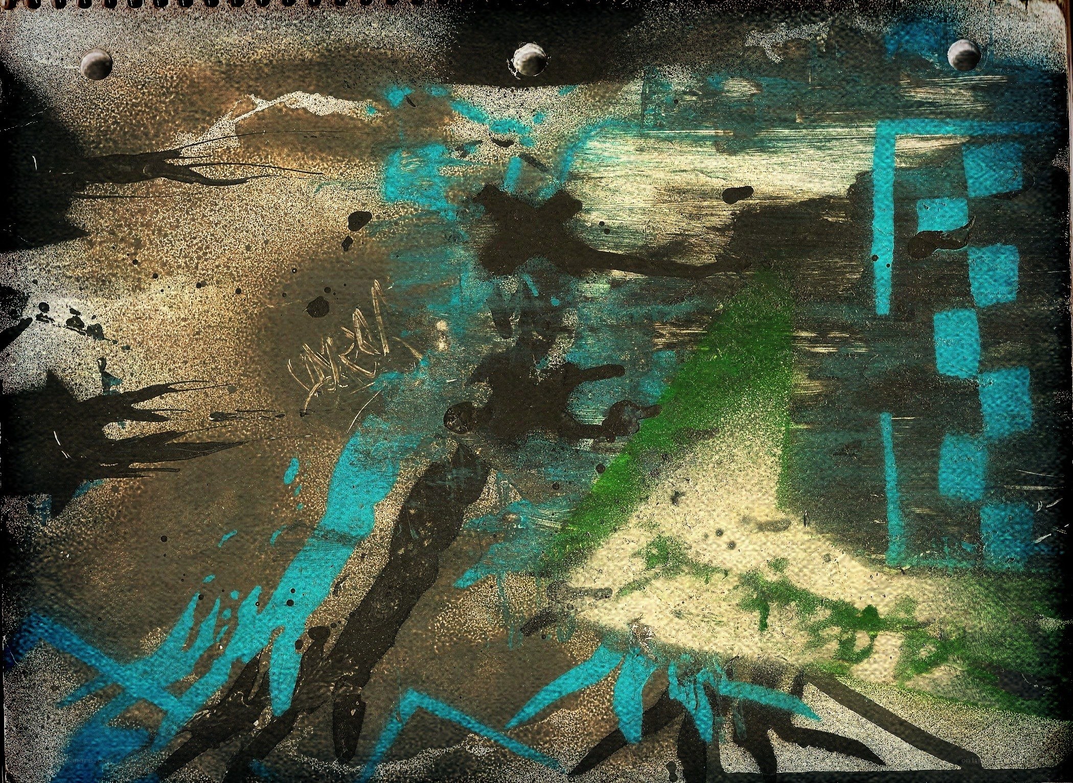 abstract graffiti art on metal