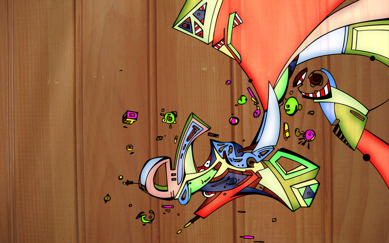 abstract graffiti explosion