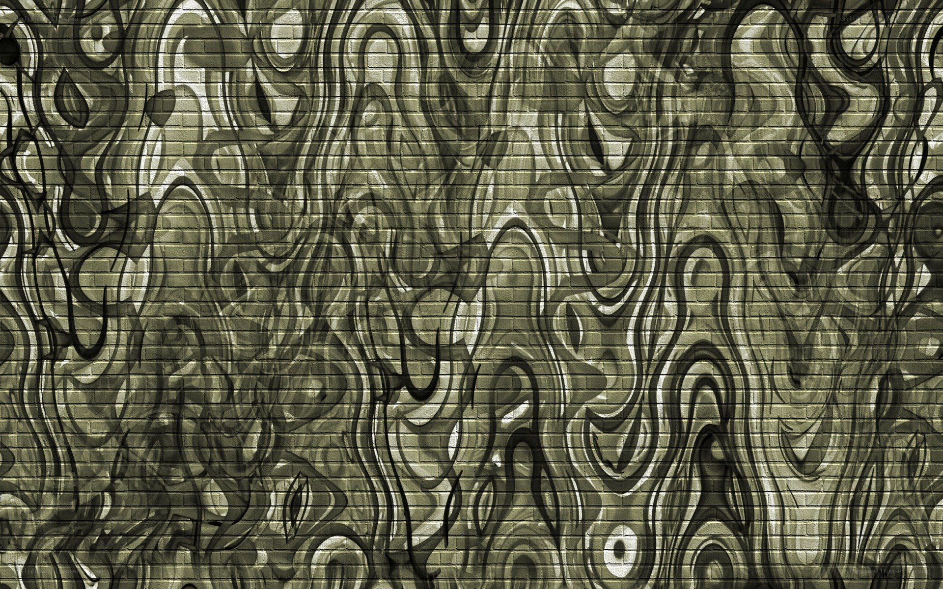 abstract graffiti on brick wall