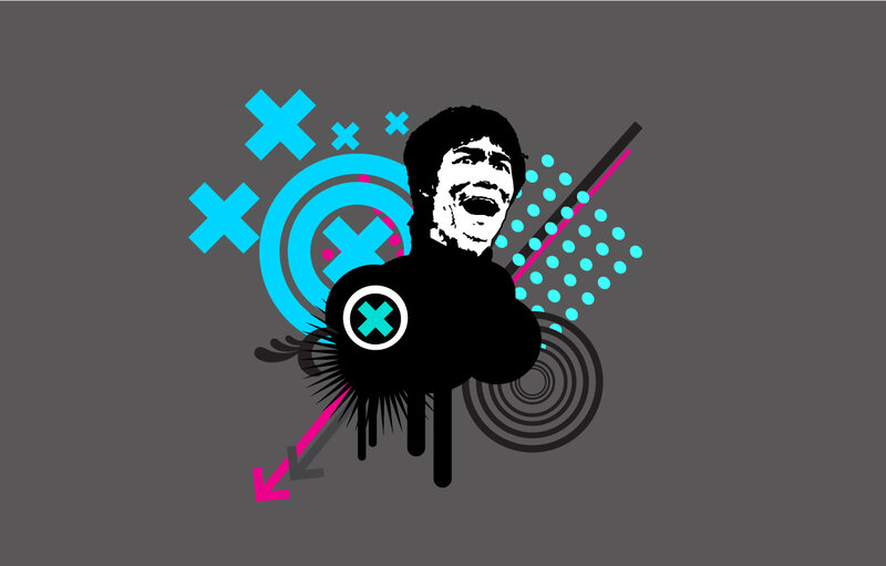 abstract graphic with stylized face