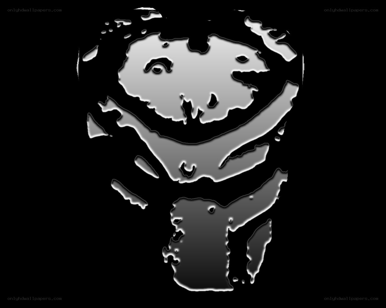 abstract grayscale face design