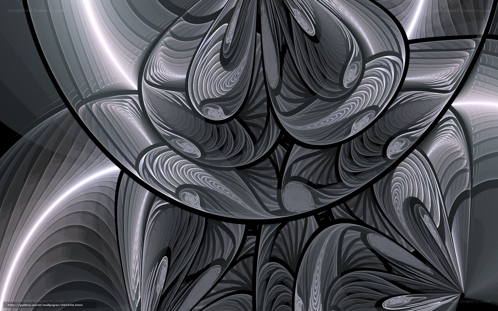 Abstract grayscale fractal design