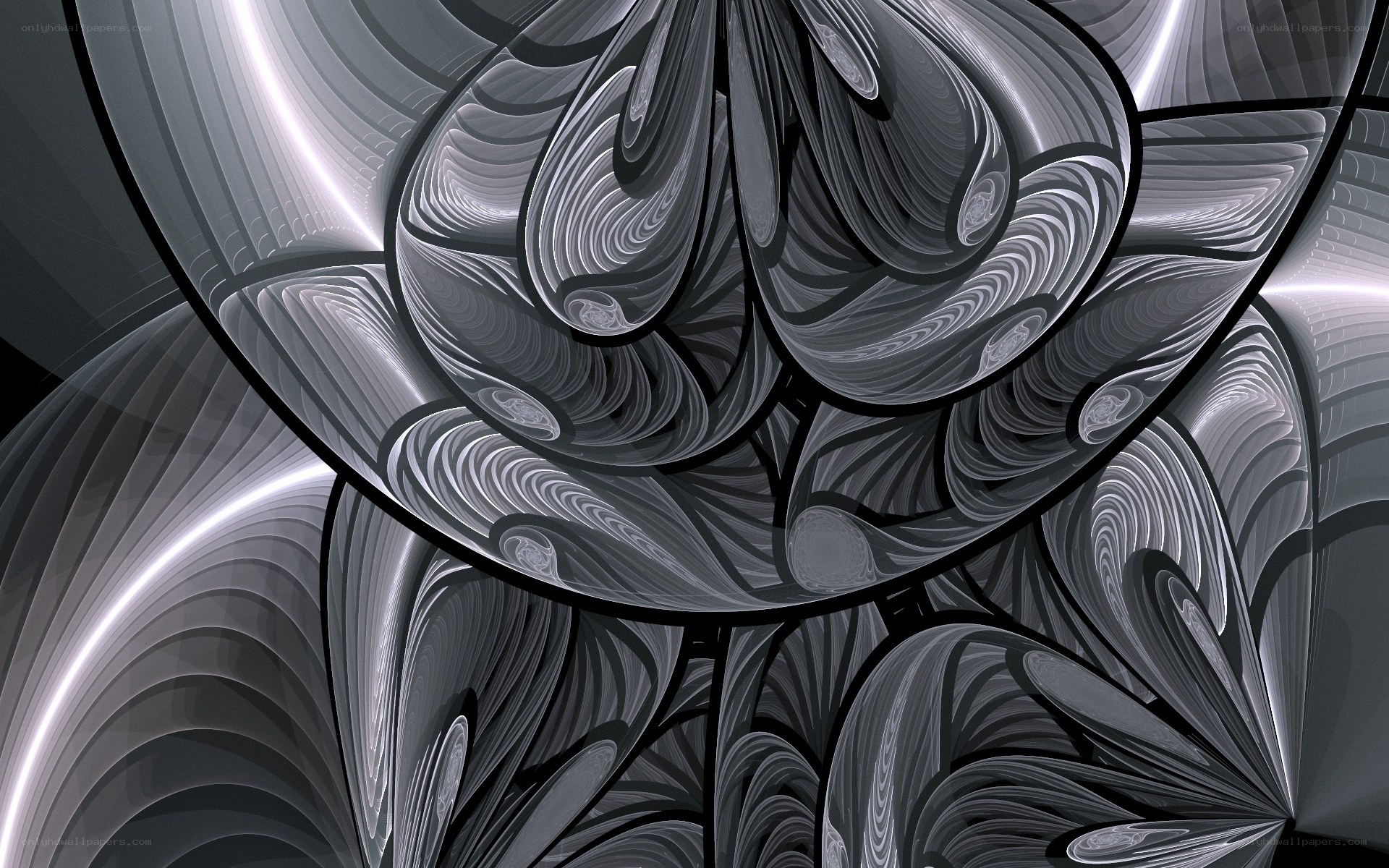 Abstract grayscale fractal pattern