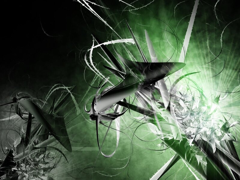 abstract green and black art