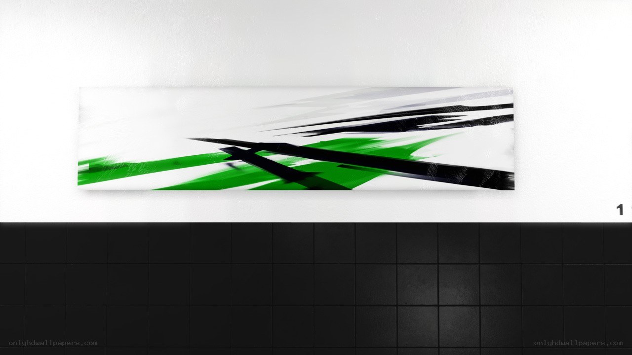abstract green and black art