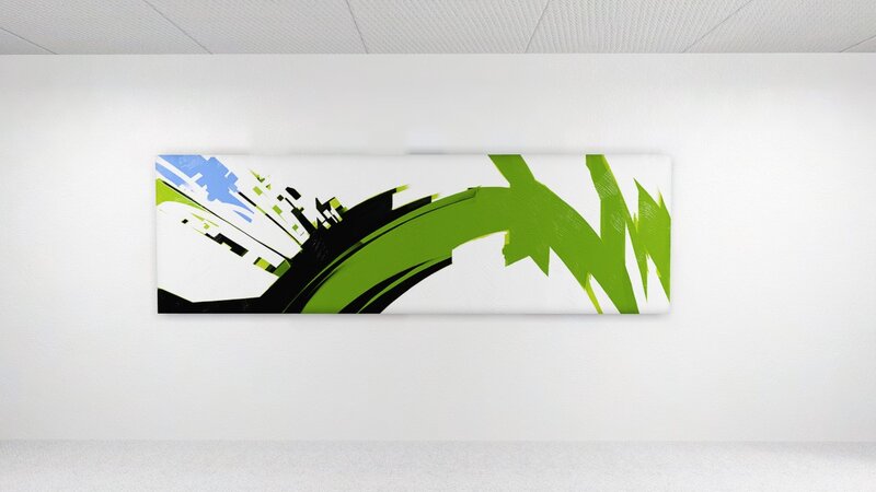 abstract green and black artwork