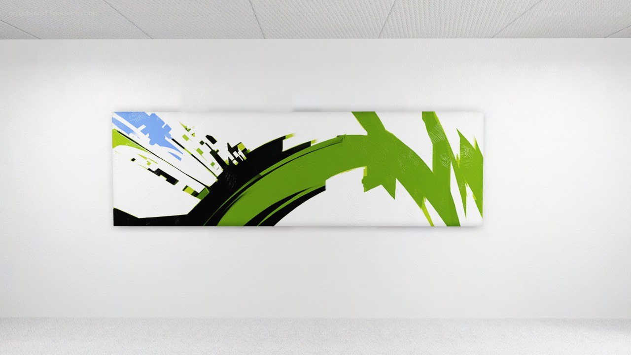 abstract green and black artwork