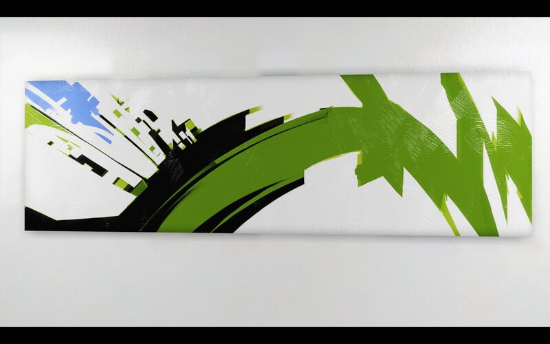 Abstract green and black artwork