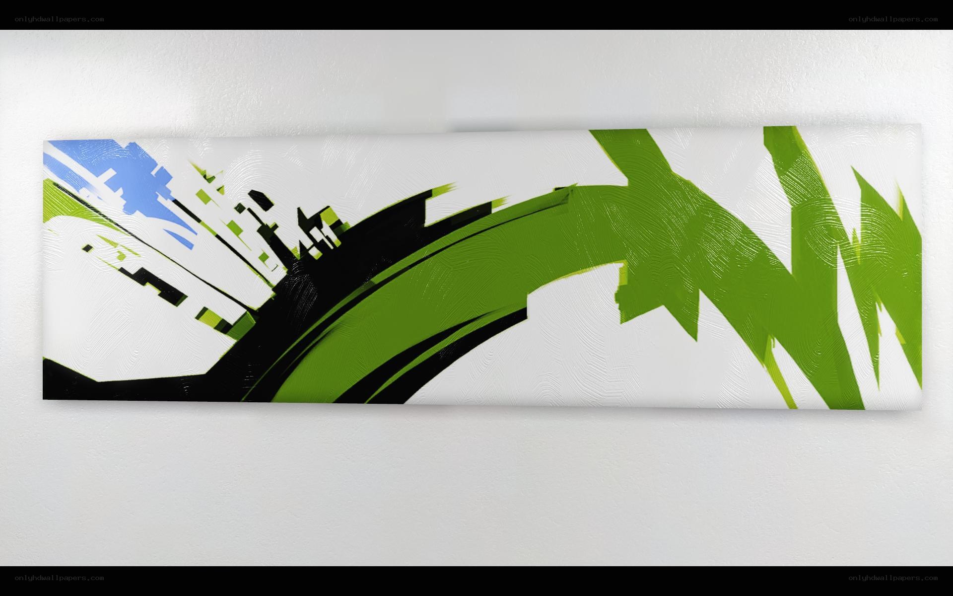 Abstract green and black artwork