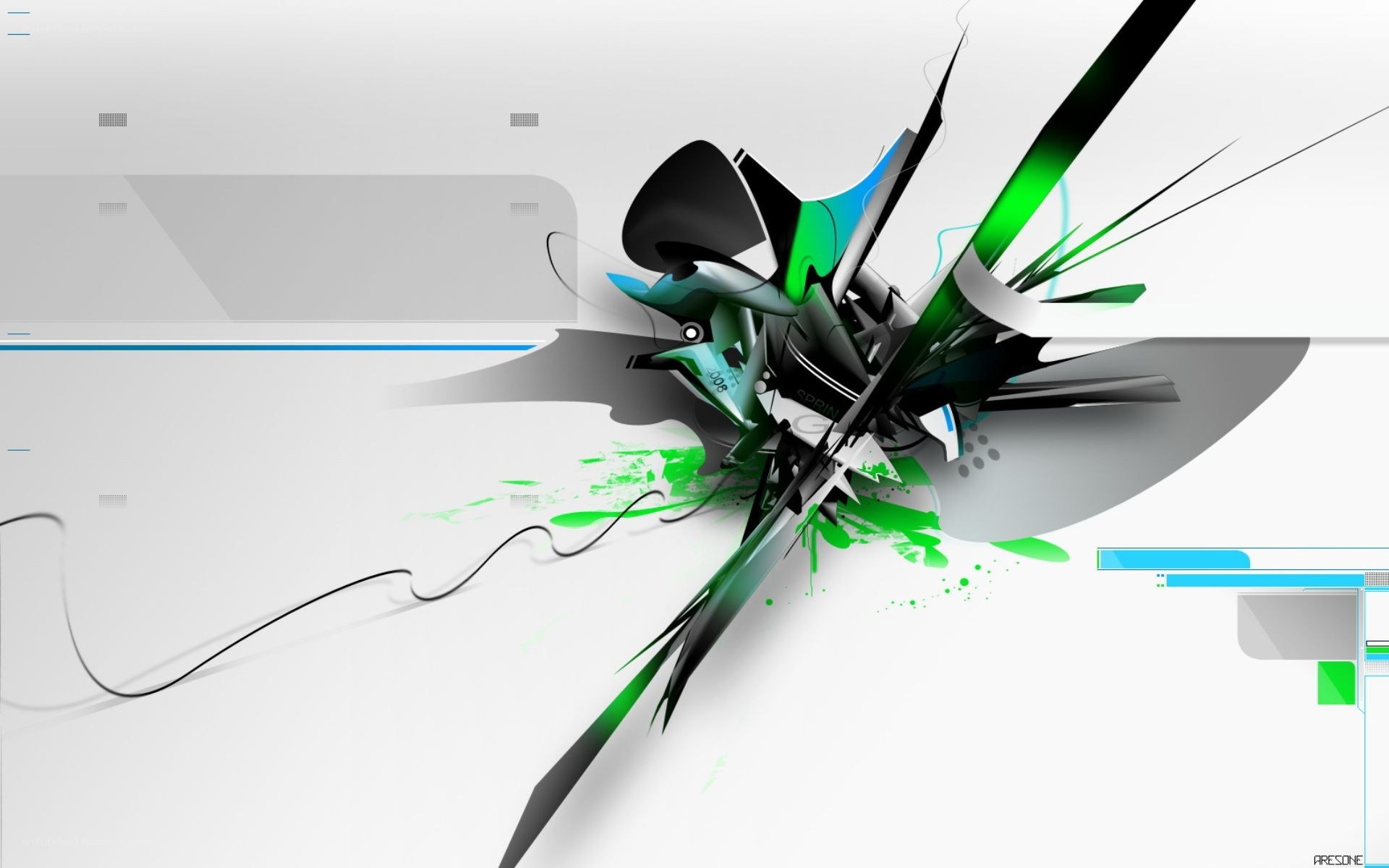 abstract green and black design