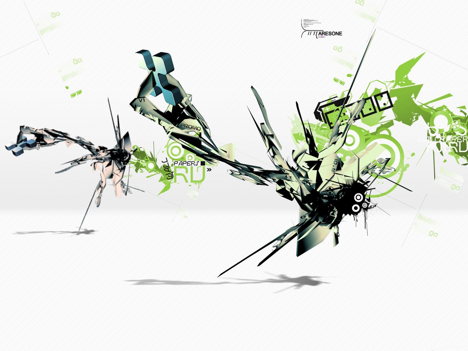abstract green and black digital art