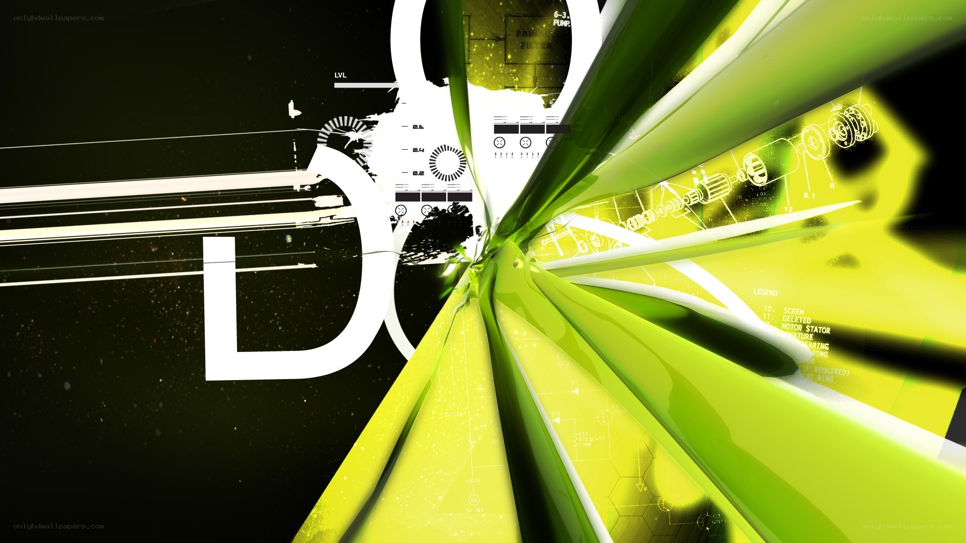 abstract green and black digital design