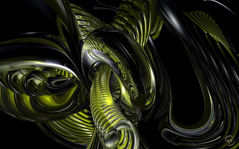 Abstract green and black fractal art