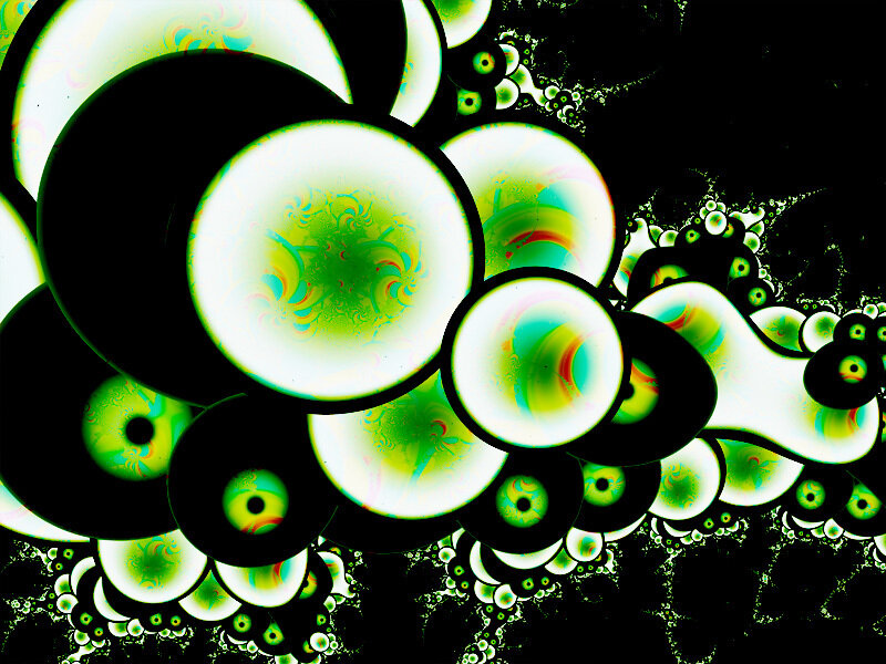 Abstract green and black fractal pattern