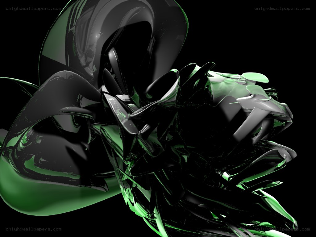 abstract green and black sculpture