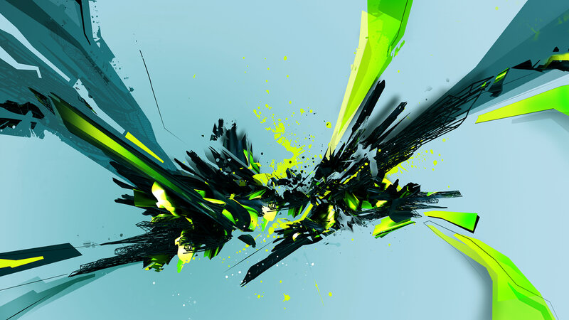 Abstract Green and Black Shapes — Dynamic