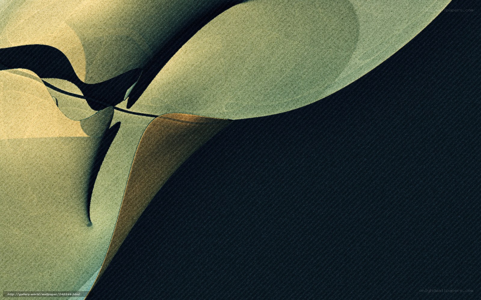Abstract green and black shapes