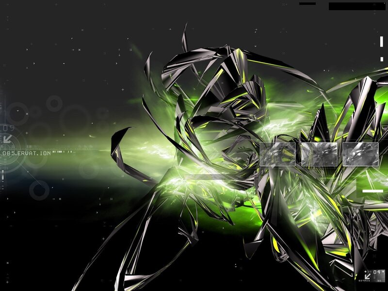 Abstract Green and Black Structure
