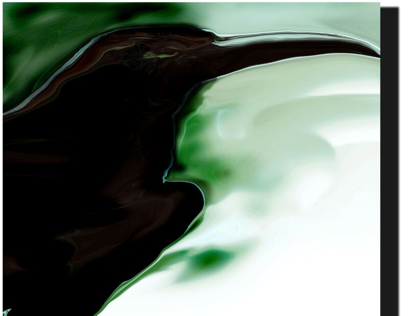 Abstract Green and Black Swirl — Fluid
