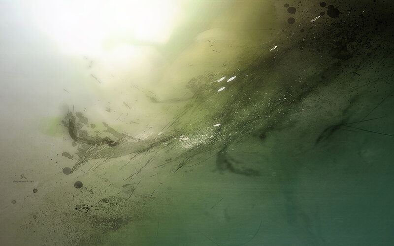 Abstract Green and Black Texture — Dark
