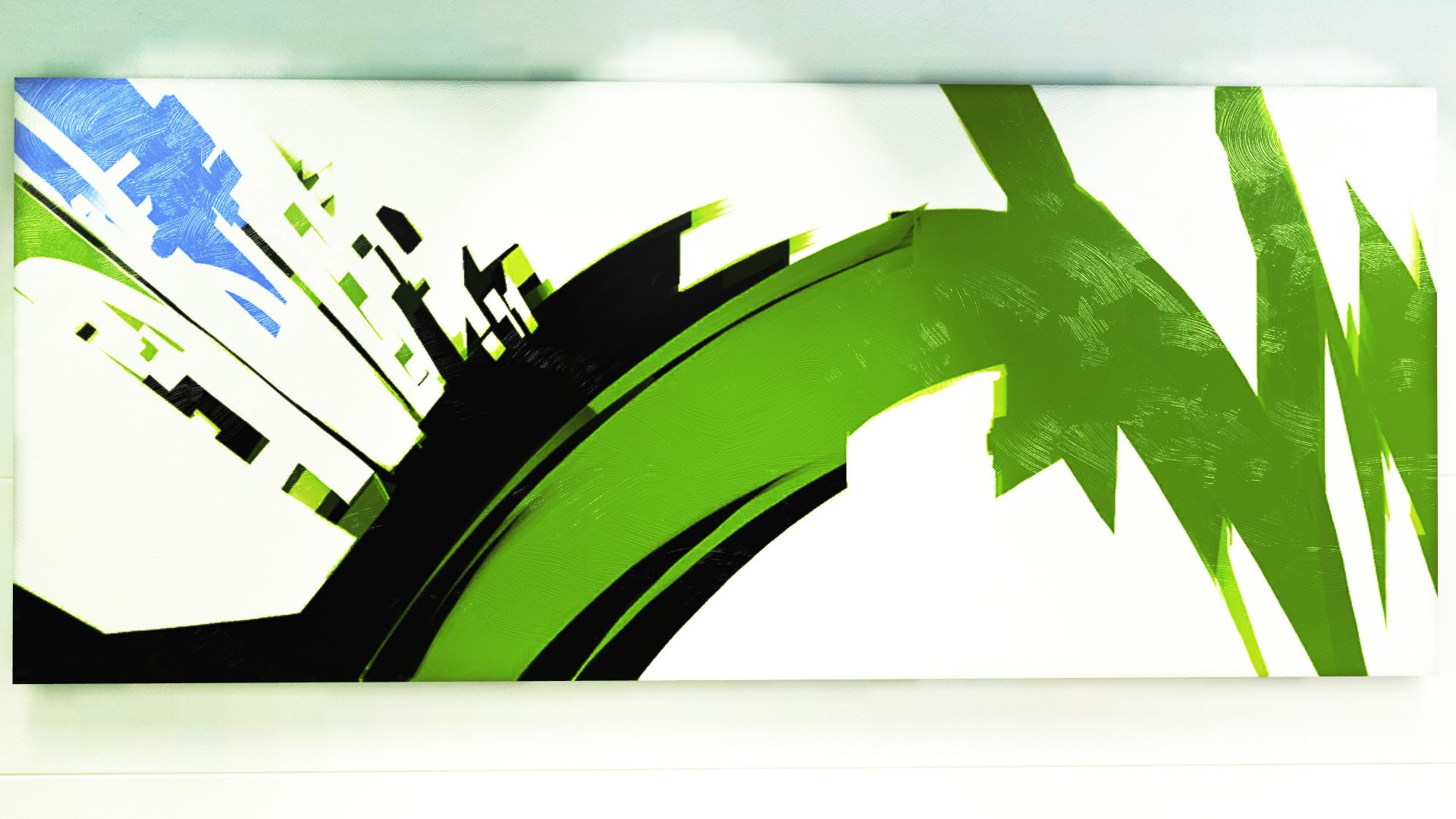Abstract green and blue artwork
