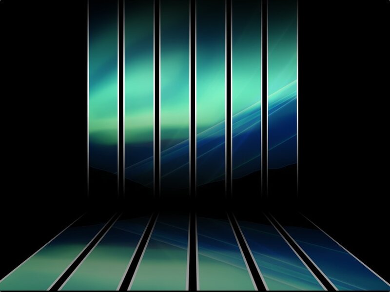 abstract green and blue corridor